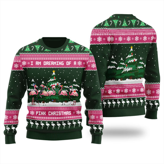 Pink Christmas Flamingo Ugly Sweater