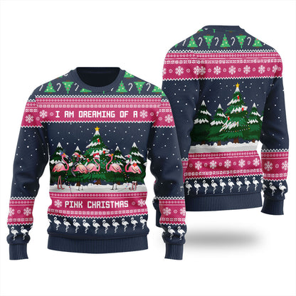Pink Christmas Flamingo Ugly Sweater