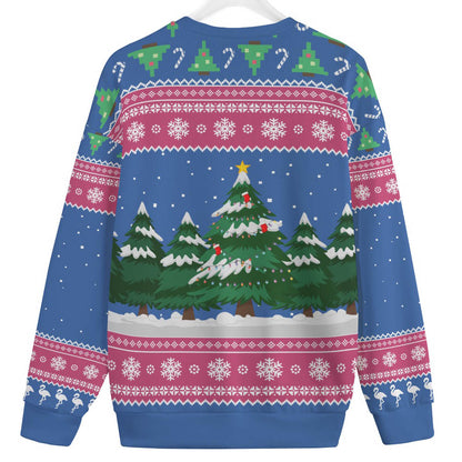 Pink Christmas Flamingo Women's Plus Size Christmas Sweater