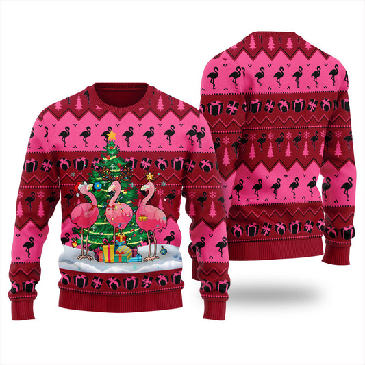 Pinky Flamingo Men's Ugly Christmas Sweater