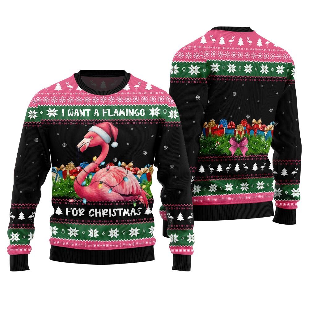 Pinky Flamingo Ugly Christmas Sweater