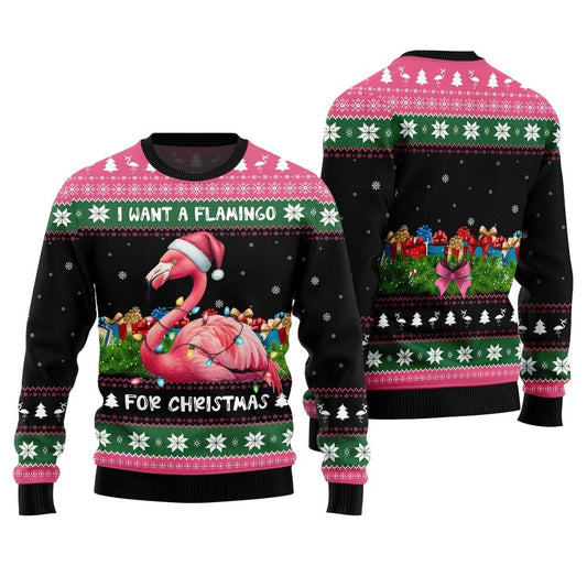 Pinky Flamingo Ugly Christmas Sweater