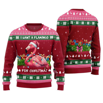 Pinky Flamingo Ugly Christmas Sweater
