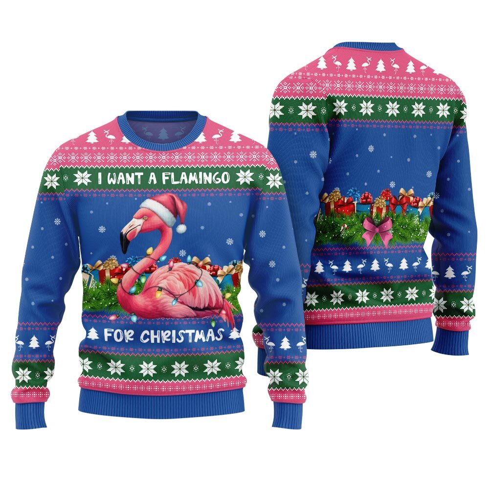 Pinky Flamingo Ugly Christmas Sweater