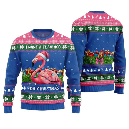 Pinky Flamingo Ugly Christmas Sweater