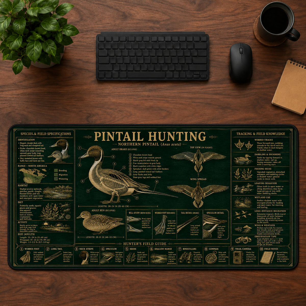 Pintail Hunting Desk Mat Mouse Pad | 5To9Vibe