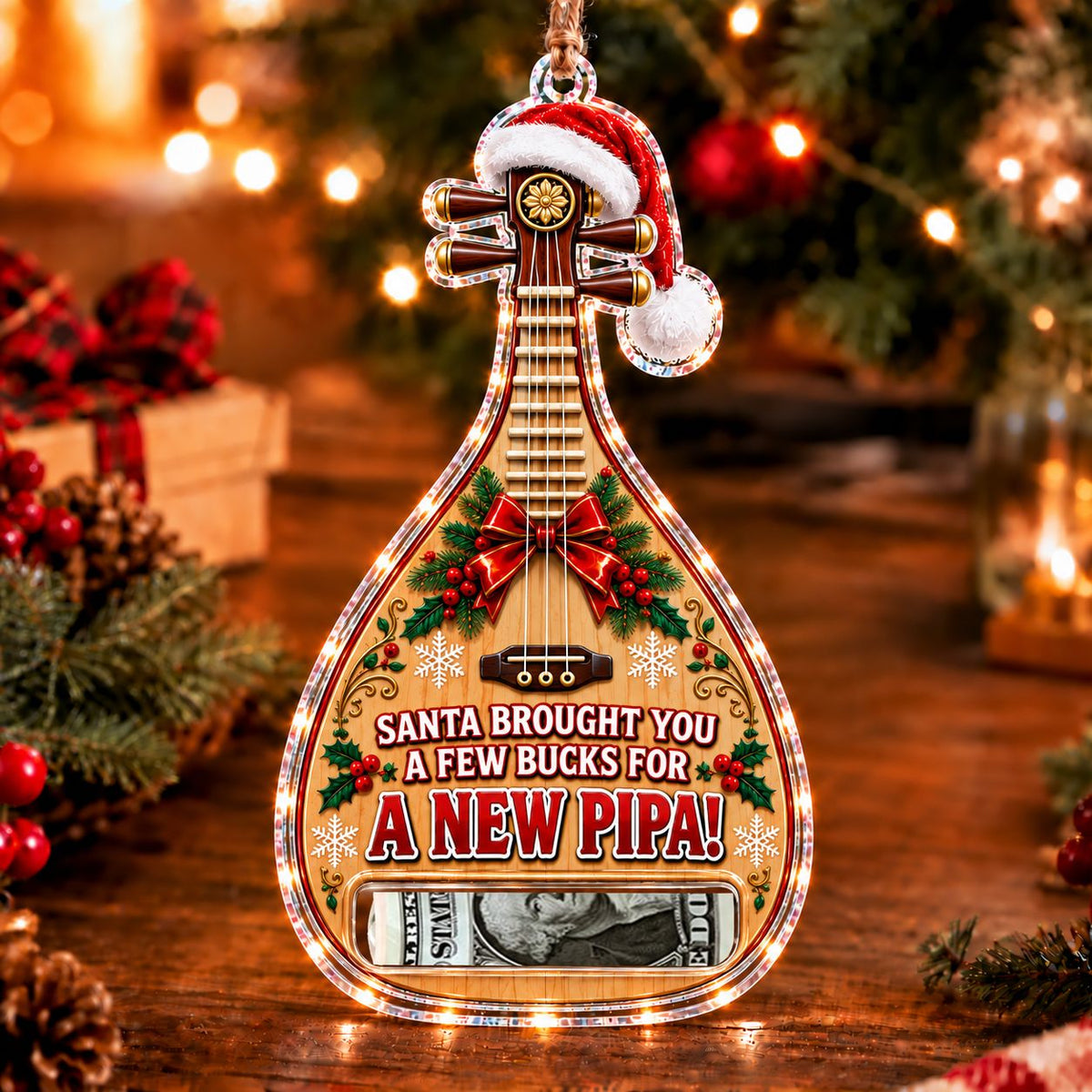 Pipa Christmas money holder ornament
