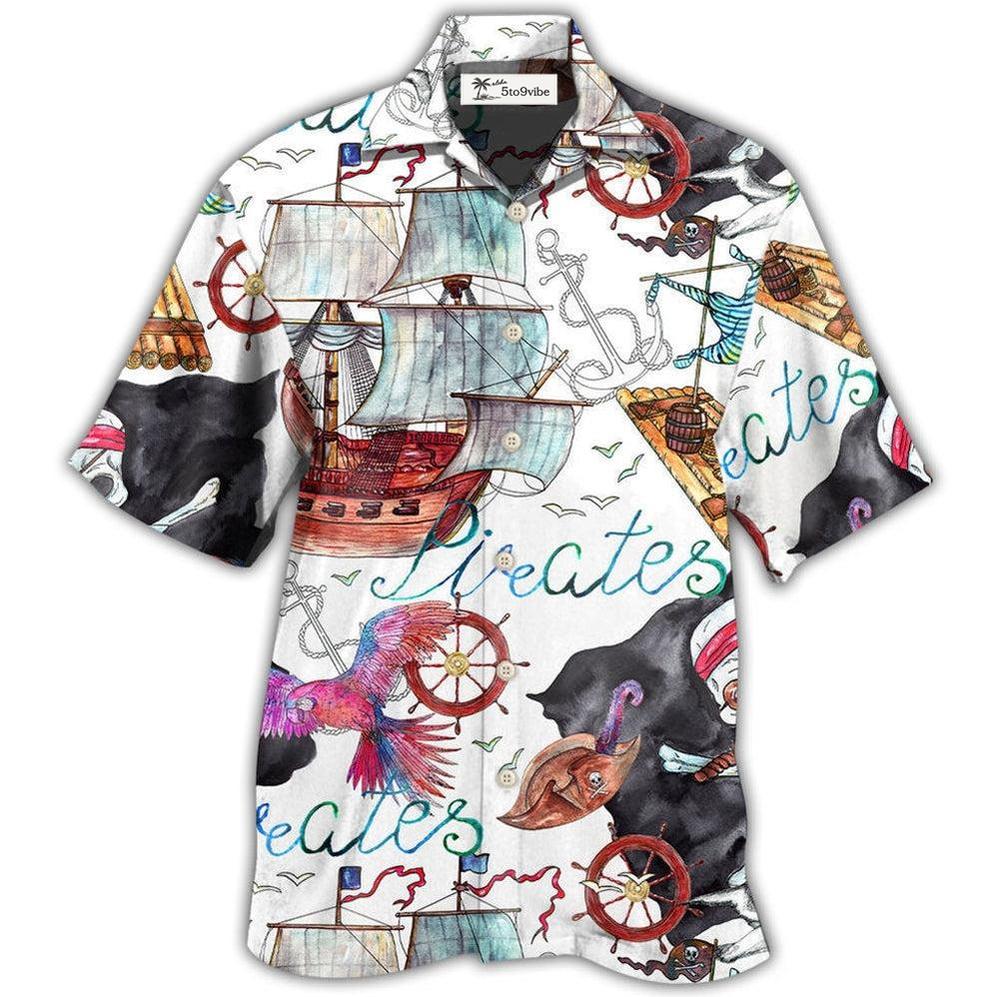 Hawaiian Shirt / Adults / S Pirate Ship Anchor White Style - Hawaiian shirt 