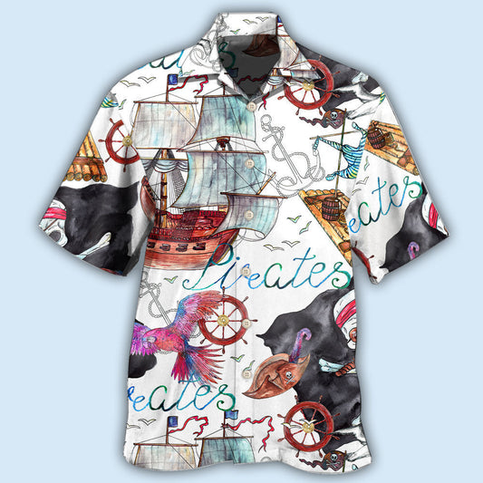 Pirate Ship Anchor White Style - Hawaiian shirt 