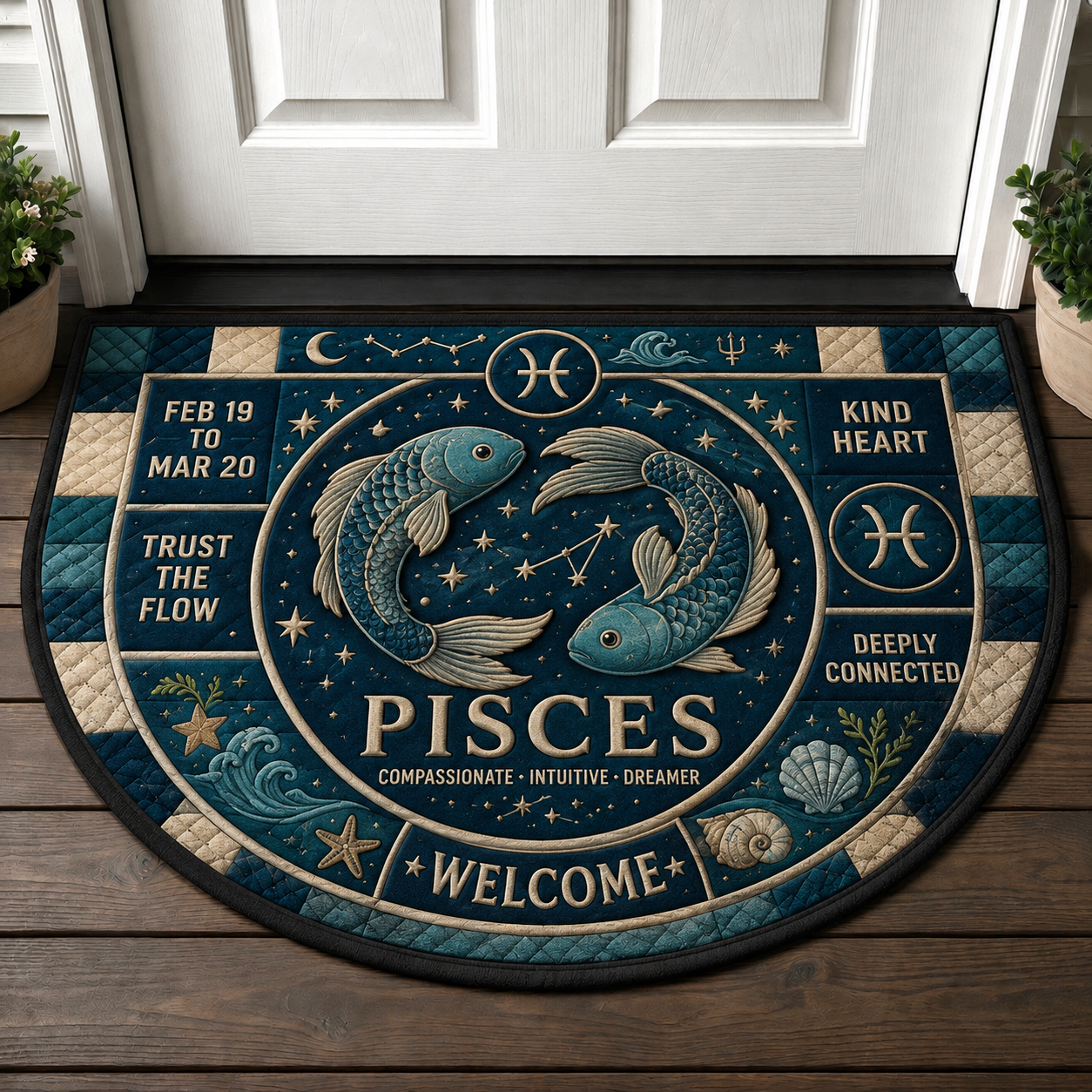 Gemini Zodiac Welcome Mat - Twin Astrology Celestial Welcome Doormat - 5to9vibe