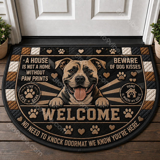 Pit Bull Welcome Mat – "A House Is Not A Home Without Paw Prints" Dog Lover Doormat - 5to9vibe