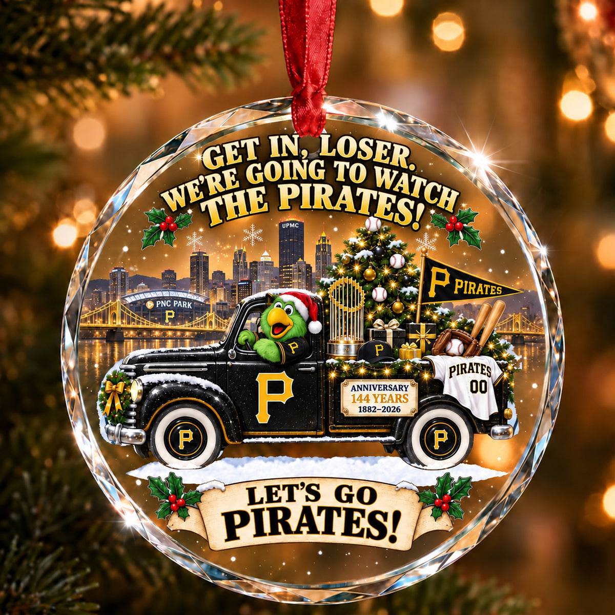 Baseball team Style 22 Glass Ornament mockup | 5To9Vibe