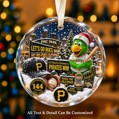 Baseball team Style 22 Glass Ornament mockup | 5To9Vibe