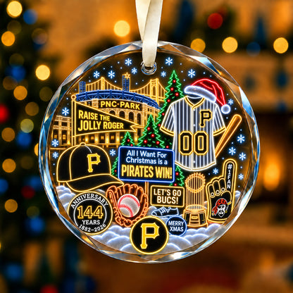 Adorno de vidrio de béisbol, 3 unidades con caja de regalo, equipo de béisbol de Navidad - Adorno de vidrio