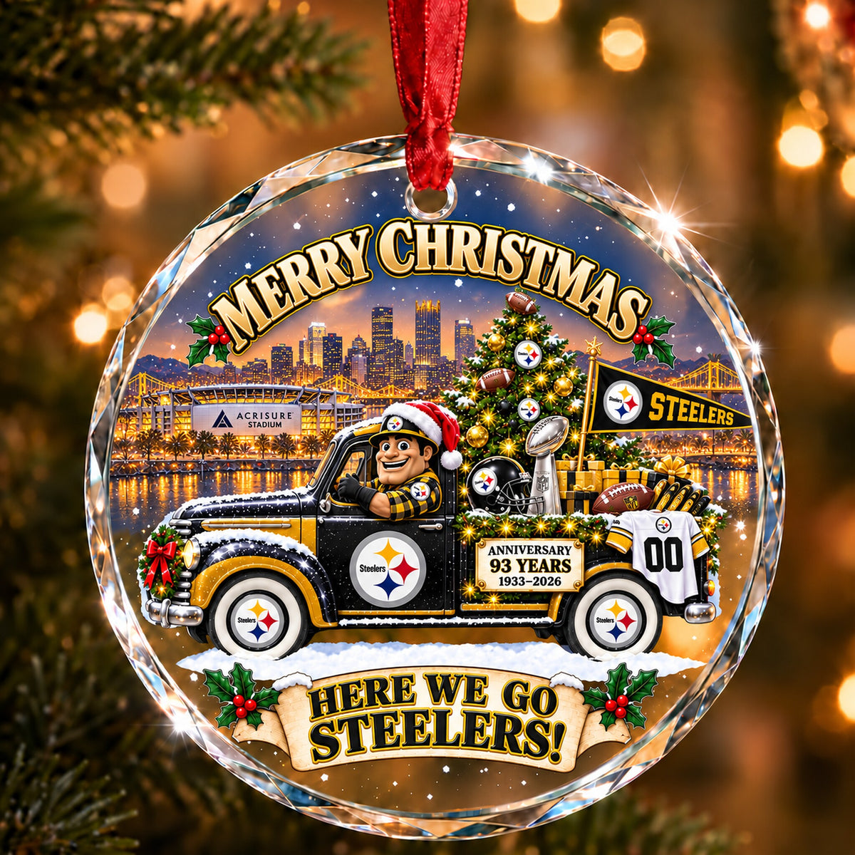 Football team Style 27 Glass Ornament mockup | 5To9Vibe