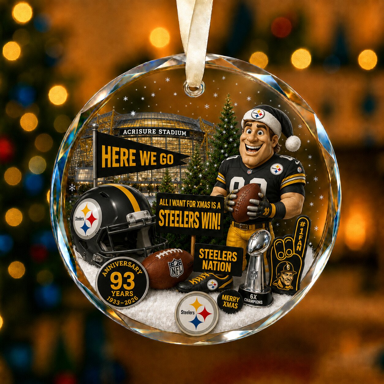 All Football Teams Christmas Glass Ornament With Gift Box Trending - 5to9vibe