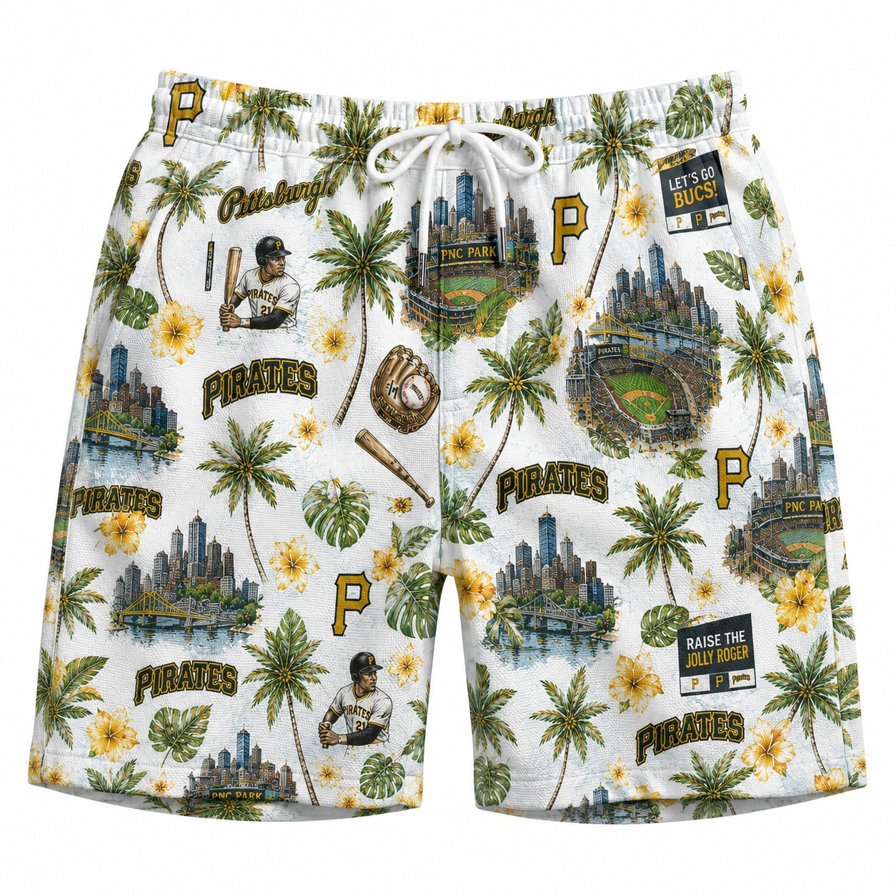 CC Baseball Teams Scenic Pattern Button-Up Unisex Hawaiian Shirt For Men and Women