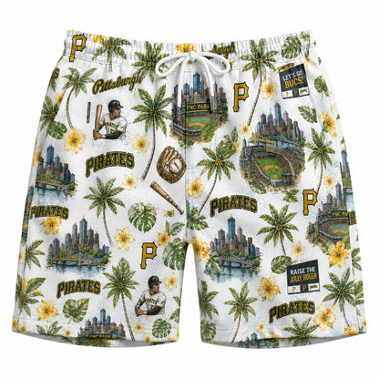 CC Baseball Teams Scenic Pattern Button-Up Unisex Hawaiian Shirt For Men and Women