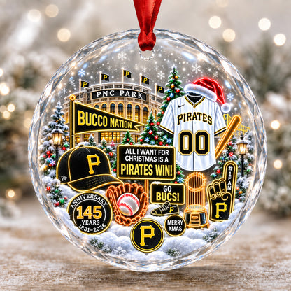 Adorno de vidrio de béisbol, 3 unidades con caja de regalo, equipo de béisbol de Navidad - Adorno de vidrio