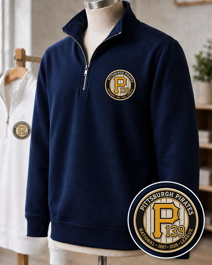 All Baseball Teams Embroidered Logo Anniversary  Premium Quarter Zip Sweatshirt, Inspired Quarter Zip Sweater, Unisex Baseball Sweatshirt