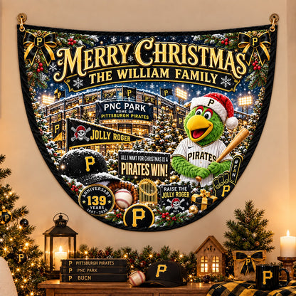 All Baseball Teams Personalized Christmas Night Bunting Flag - 5to9vibe