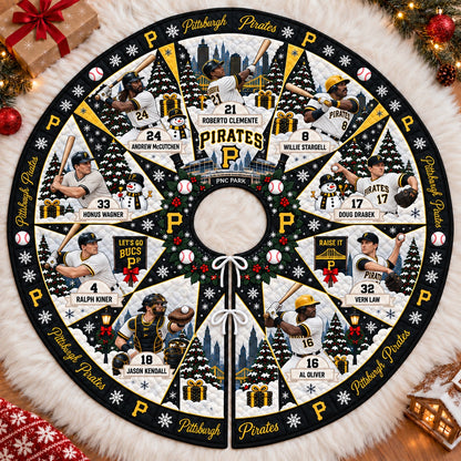 All Baseball Teams Vintage Players & Stadium Holiday Quilt Christmas Skirt Tree for Baseball Fans - 5To9Vibe