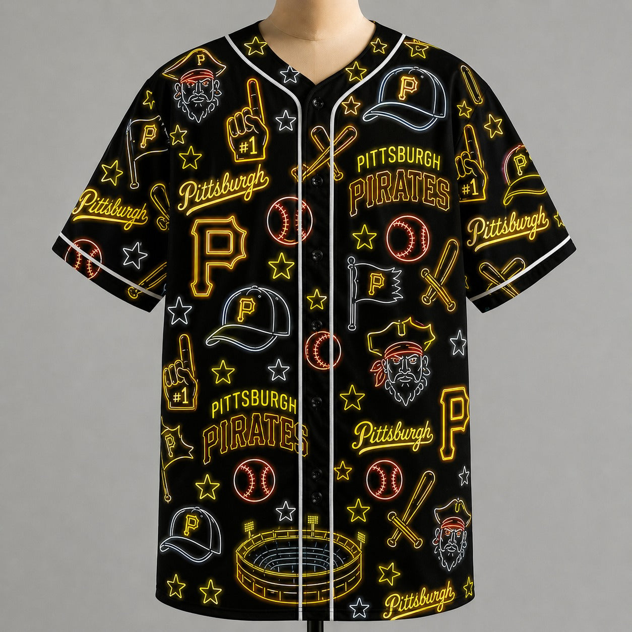 All Baseball Jersey Teams Neon Pattern Vibe Summer Party Baseball Jersey For Men and Women