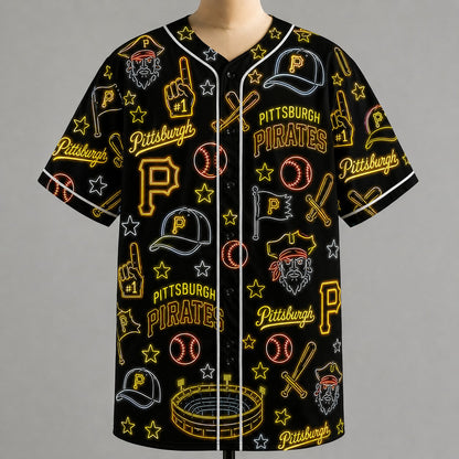 All Baseball Jersey Teams Neon Pattern Vibe Summer Party Baseball Jersey For Men and Women