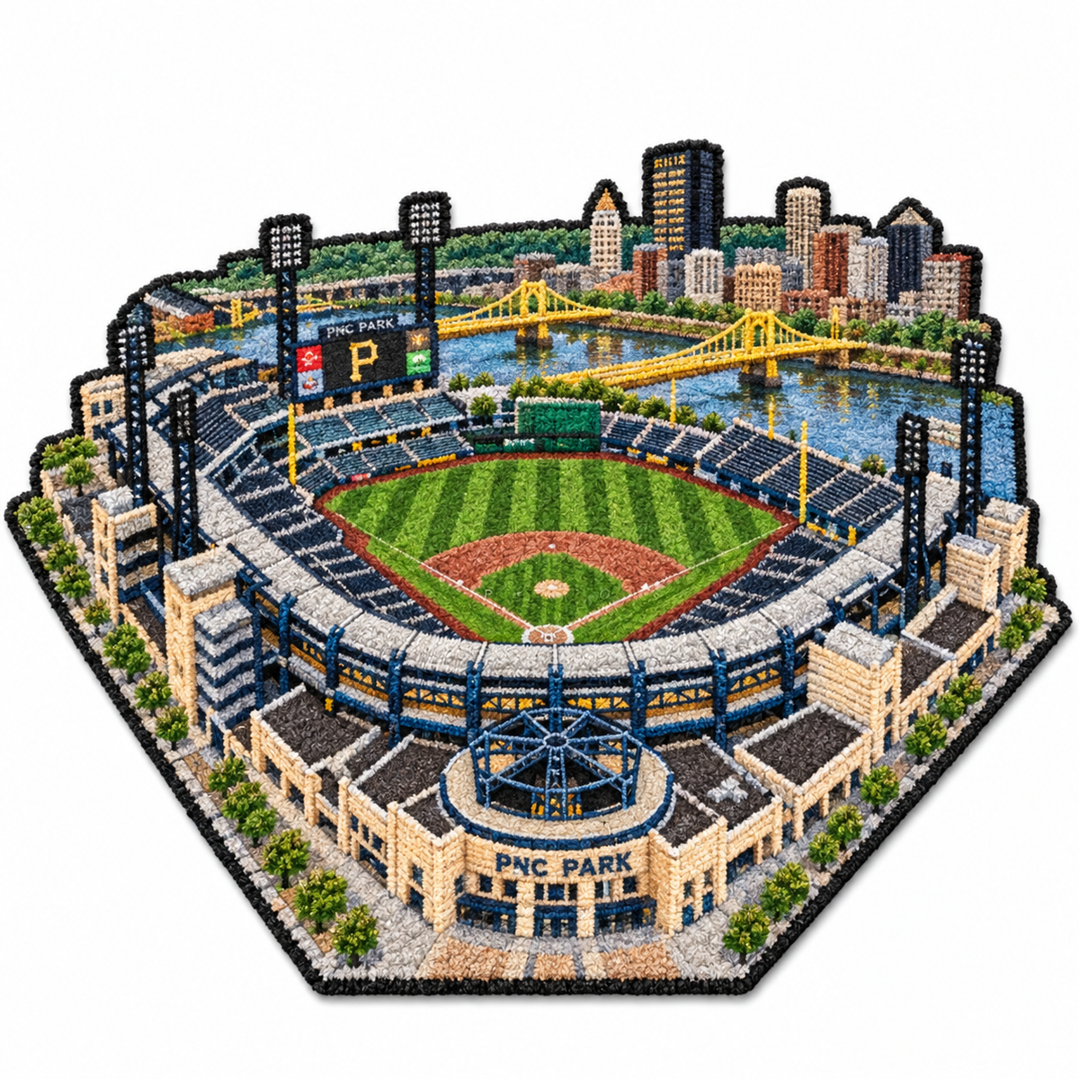 All Baseball Teams Stadium Baseball Fan Custom Quilted Print Premium Welcome Mat Washable Black Border – Personalized Baseball Doormat