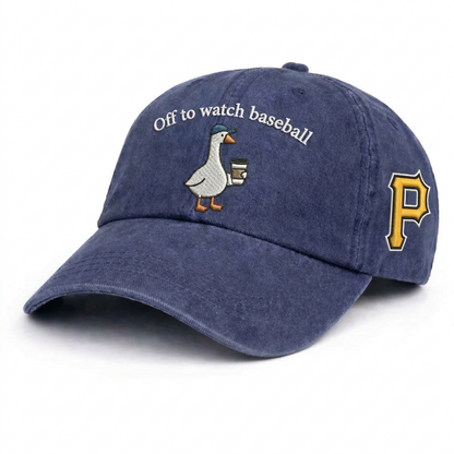 Off to watch Baseball Embroidered Logo Premium Baseball Cap