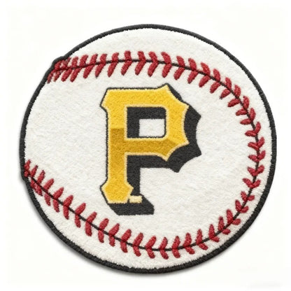 All Baseball Teams Baseball-Shaped Logo Baseball Fan Custom Quilted Print Premium Welcome Mat Washable Black Border – Personalized Baseball Doormat