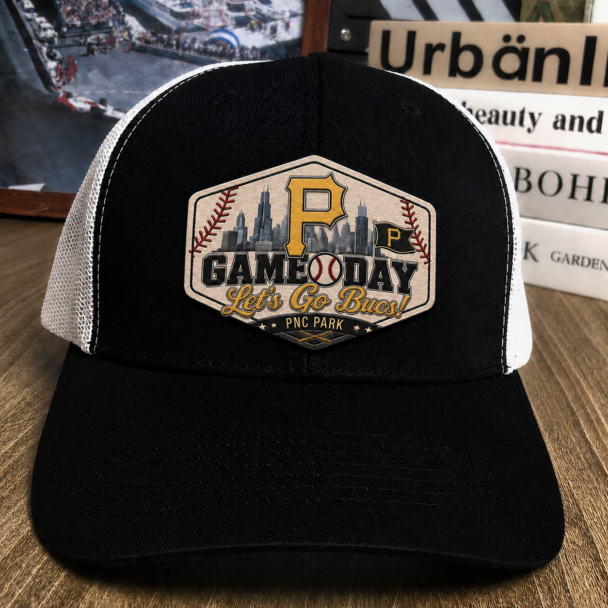 All Teams Baseball Logo Game Day Leather Patch Premium Mesh Snap Back Cap | Trucker Cap