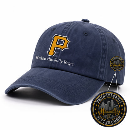 Baseball Team Slogan Cap All Teams Embroidered Logo Premium Wash Cap