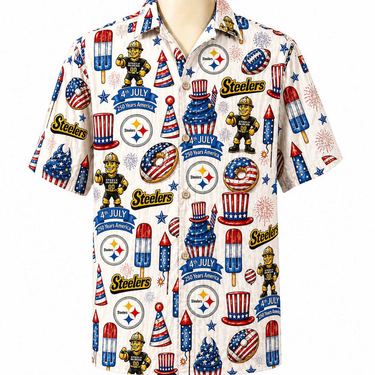All Football Teams 4th July 250 Years Anniversary America Premium Unisex Hawaiian Shirt For Men and Women