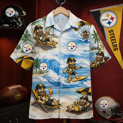 Camisa hawaiana unisex para hombre y mujer PS Football Mascot Beach Viber