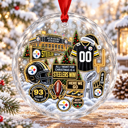 All Football Teams Christmas Stadium Snow Vibe Glass Ornament With Gift Box - 5to9vibe