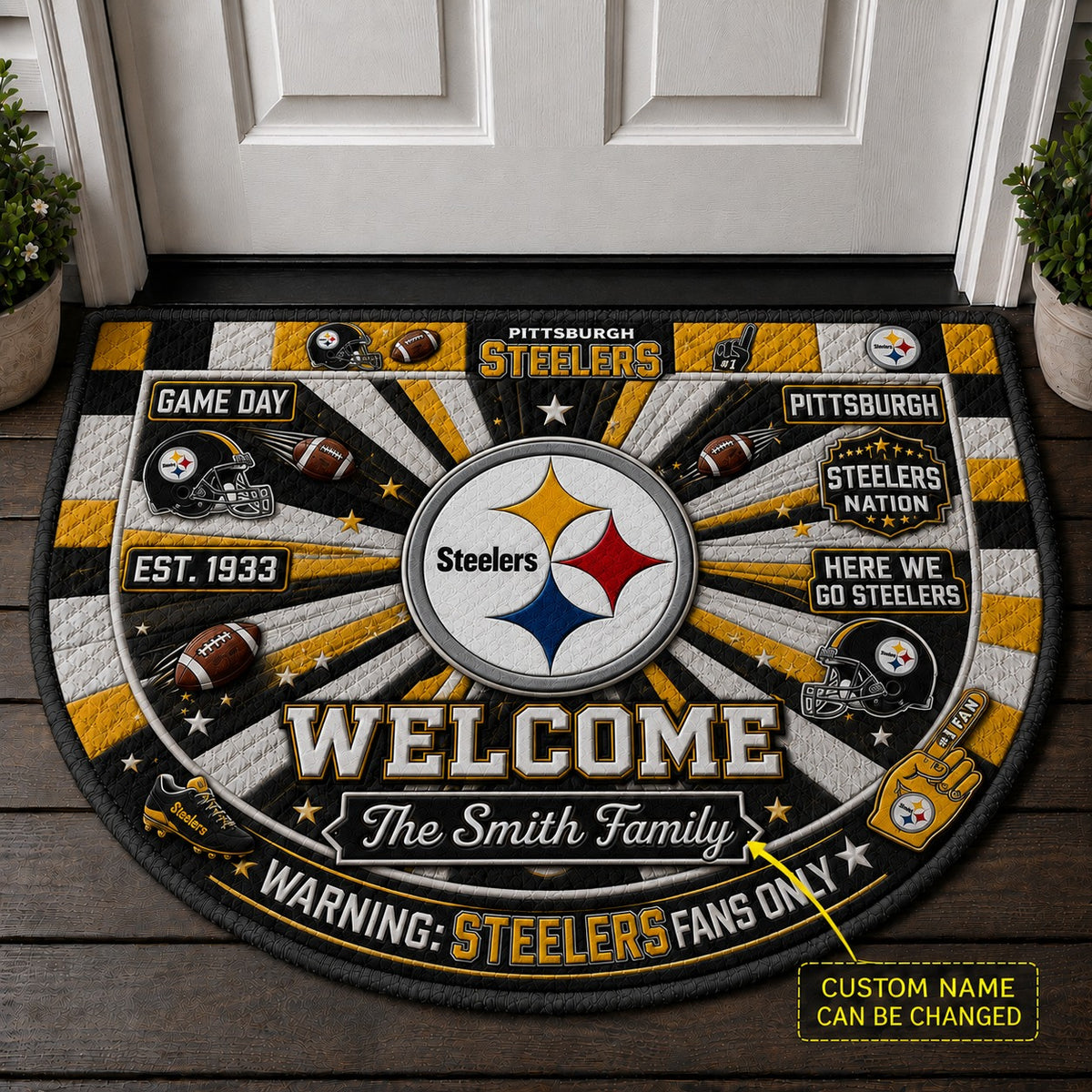 Official-Inspired Football Fan Custom Premium Welcome Mat – Personalized Doormat