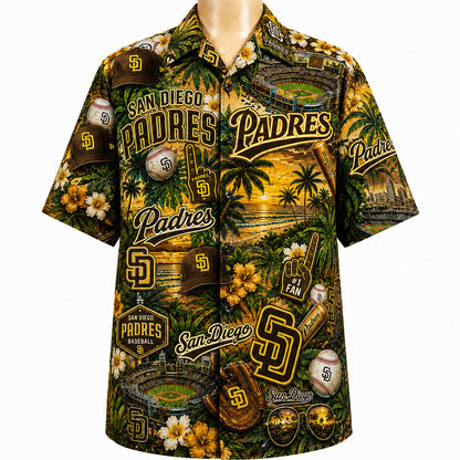 All Baseball Teams Tropical Sunset Paradise Pattern Vibe Summer Party Button-Up Unisex Hawaiian Shirt For Men and Women-Hawaiian Shirt-5TO9VIBE