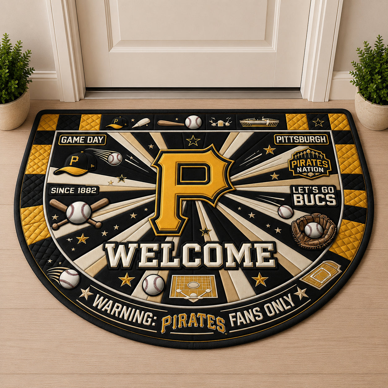 Alfombra personalizada de bienvenida premium de equipo de la MLB – Felpudo de béisbol personalizado