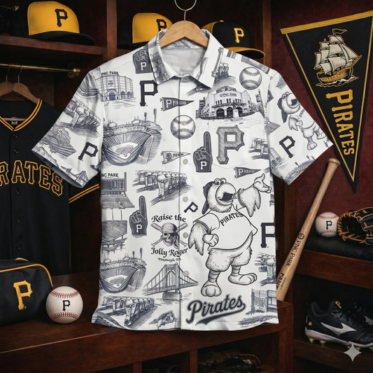 PP Baseball Stadium Slogan Legacy Vintage Unisex Button-Up Hawaiian Shirt