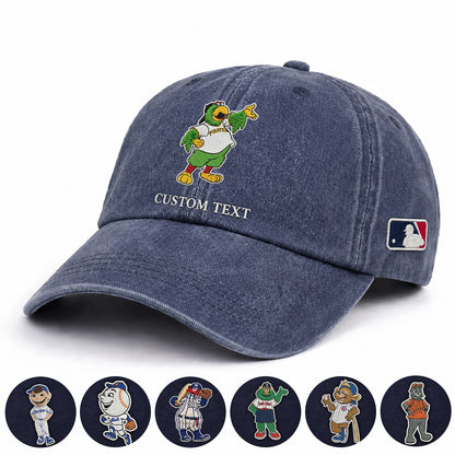 Mascots Baseball Cap All Teams Embroidered Logo Premium Wash Cap