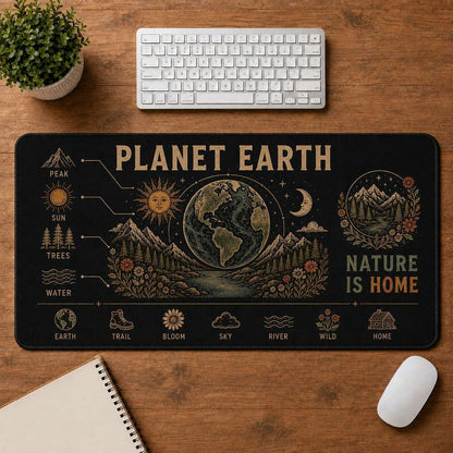 Mountain & Sun Hippie Desk Mat Mouse Pad | 5To9Vibe - Planet Earth style