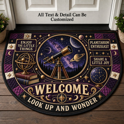 Planetarium Enthusiast Personalized Half Round Mat | 5To9Vibe