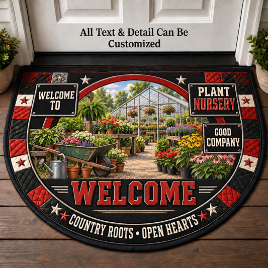 Plant Nursery Personalized Half Round Mat | 5To9Vibe