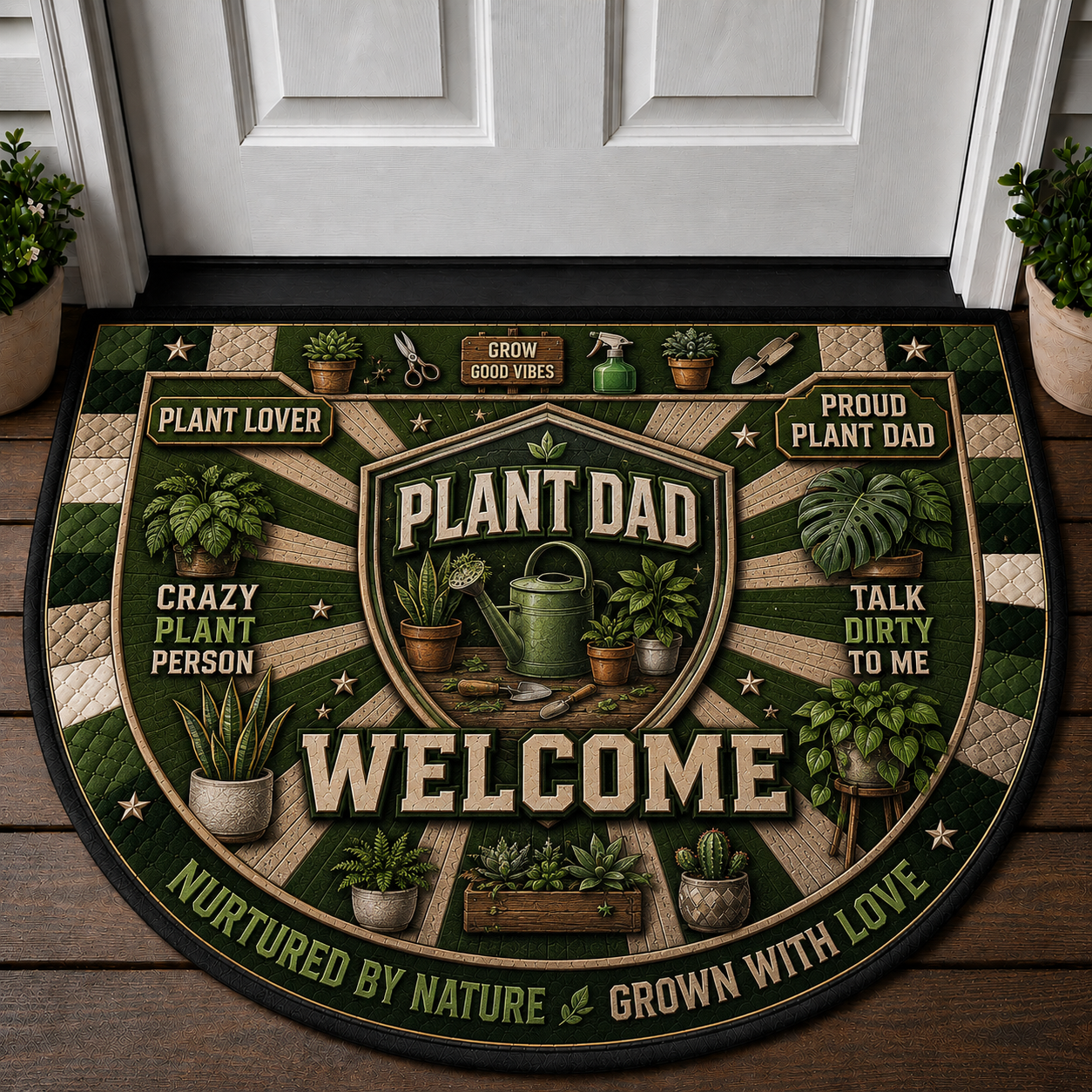 Farm Fresh Locally Grown Welcome Mat - Support Local Farmers Red Truck Doormat - 5to9vibe