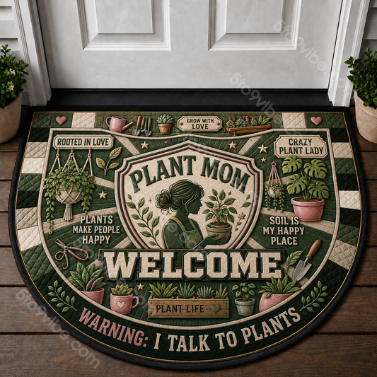 Plant Mom Welcome Mat - Love Grows Here Indoor Houseplant Doormat - 5to9vibe