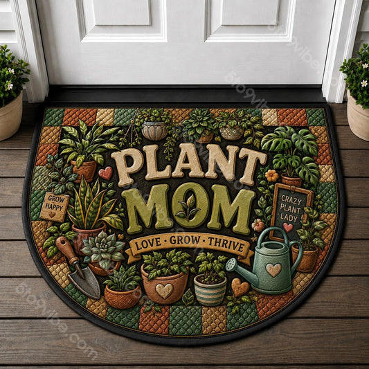 Plant Mom Love Grow Thrive Doormat - Plant Mom Botanical Houseplant Garden Welcome Mat - 5to9vibe