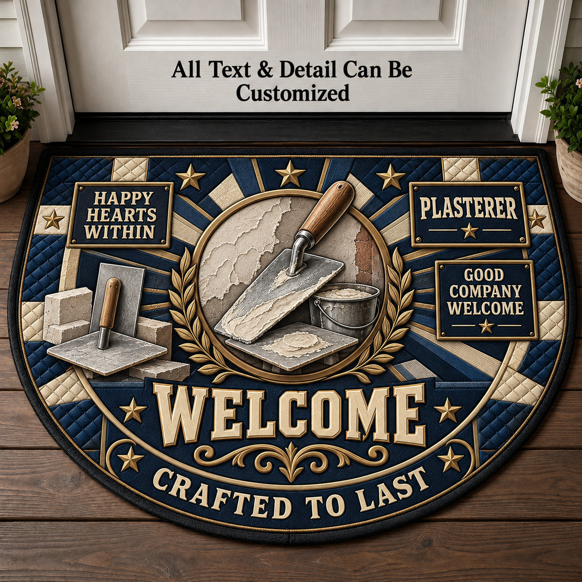 Plasterer Personalized Half Round Mat | 5To9Vibe