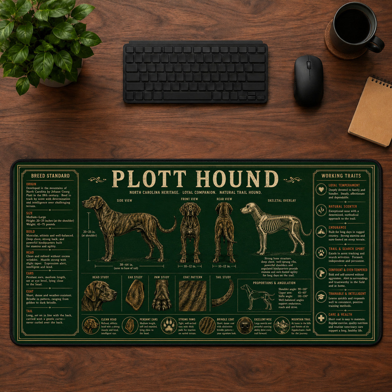 Plott Hound Desk Mat Mouse Pad | 5To9Vibe