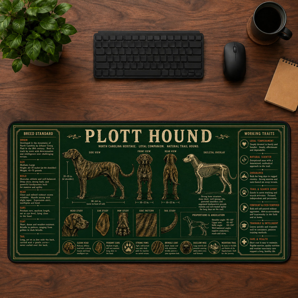 Plott Hound Desk Mat Mouse Pad | 5To9Vibe